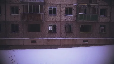 Five-storey house without Windows Stock Footage 107091099