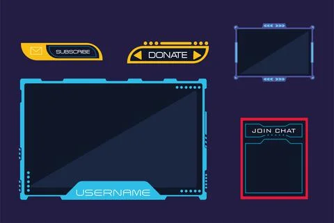 Five streaming templates Illustrazione stock