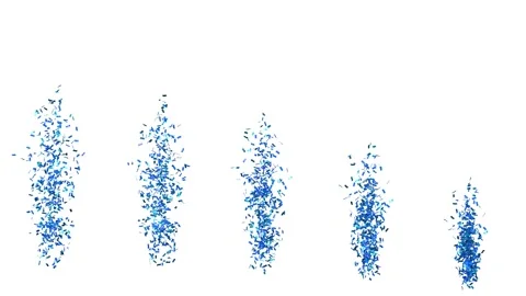 Five streams of confetti shoot from the bottom center of the image upwards.. Vidéo 285450988