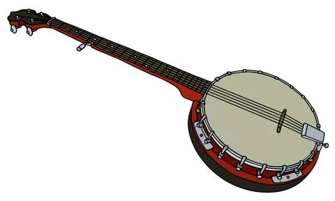 Five strings banjo 库存插图