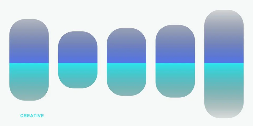 Five stylish abstract gradient ovals in creative layout Stock Illustration