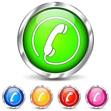 Five telephone icons Stock Illustration