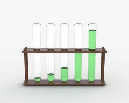 Five test tubes 库存插图
