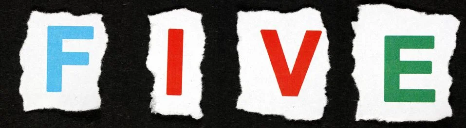 Five - text Stock Illustration