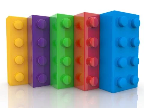 Five toy blocks one by one 스톡 일러스트