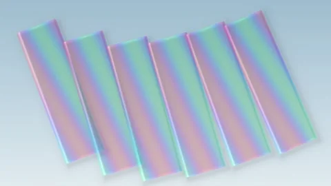Five translucent rectangular glass or plastic strips arranged in a diagonal.. Stock Footage 347464697