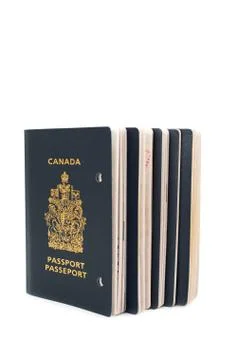 Five void passports on white background Stock Photos