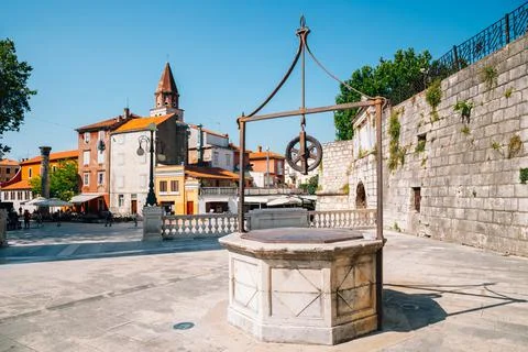 Five wells square and old town in Zadar, Croatia Fotos de archivo