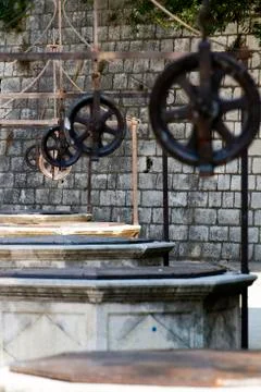 Five wells square one of the sources of water when the city had been under si Stock Photos