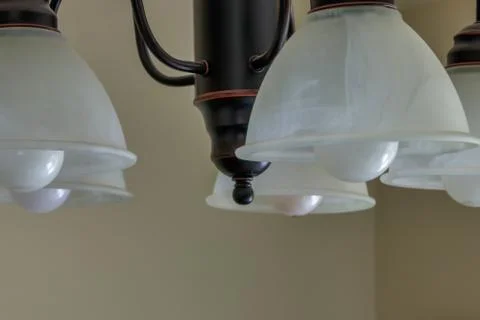 Five white bell lights Stock Photos