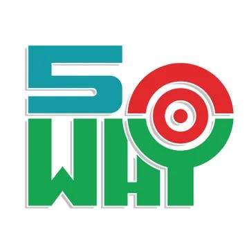 Five why methodology target Stock Illustration