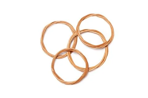 Five wicker hoops on a white background with copy space Foto stock
