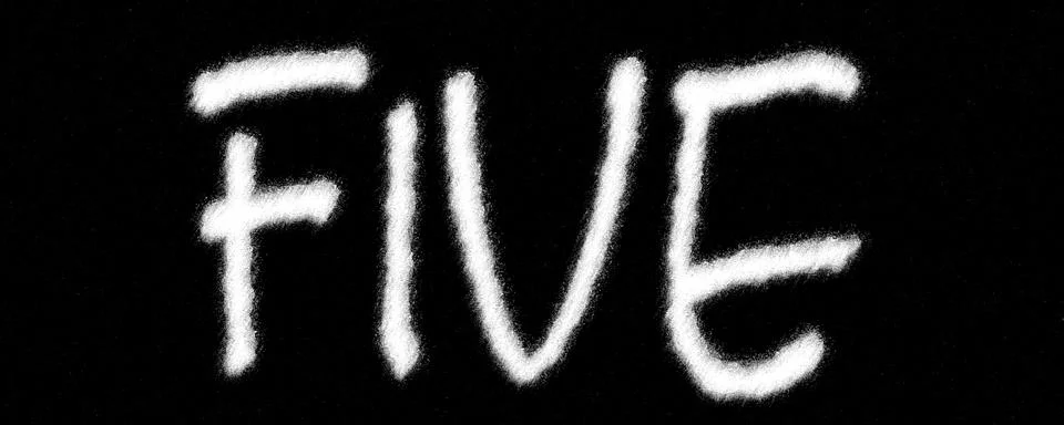 "FIVE" written with chalk Stock Illustration