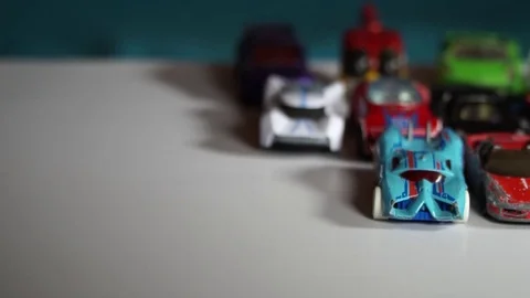 Five year old boy playing with toy cars Stock-Footage 82490241