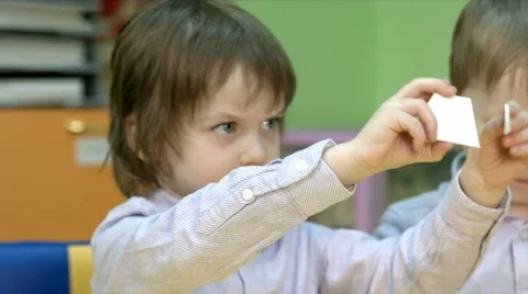 Five year old child playing Stock Footage 65839793