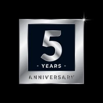 Five Years Anniversary Celebration Vector Illustrazione stock