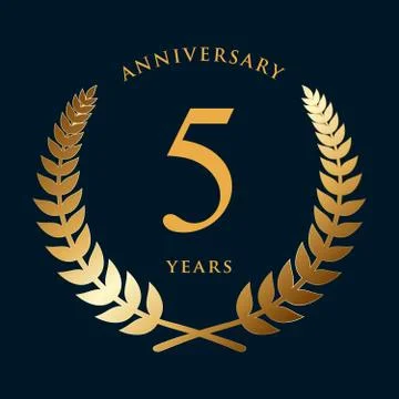 Five years of anniversary. Isolated vector illustration Stock Illustration