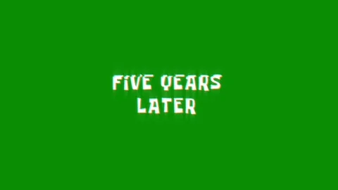 Five years later text glitching modern effect for movie word animation Stock Footage 313335605