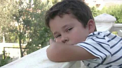 Five Years old Child Bored Stock Footage 11852408