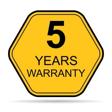 Five years warranty shadow icon, badge seal guarantee certificate customer si Stock Illustration