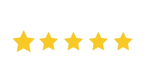 Five yellow stars representing evolution a perfect customer rating, suitable for Stock Footage 330392413