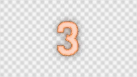 Five to zero second countdown timer animation with fire effect Stock Footage 317902886