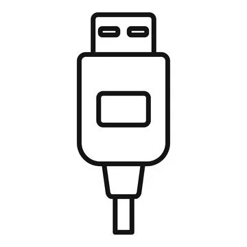 Fix cable icon outline . Broken phone Stock Illustration