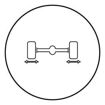 Fix car wheels Computer wheel balancer icon black color illustration in circl Stock Illustration