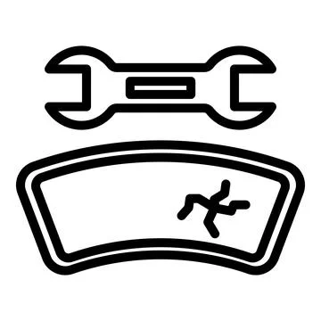 Fix car windscreen icon, outline style Stock Illustration