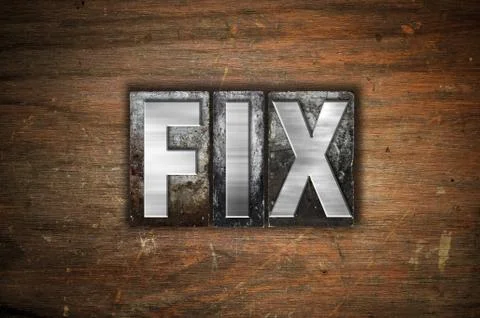 Fix Concept Metal Letterpress Type Stock Illustration