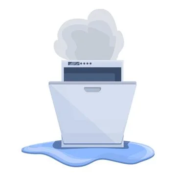 Fix dishwasher icon cartoon vector. Repair appliance Stock Illustration
