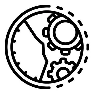 Fix function mechanical watch icon, outline style Stock Illustration