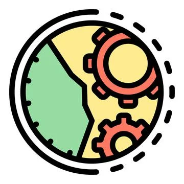 Fix function mechanical watch icon color outline vector Illustrazione stock