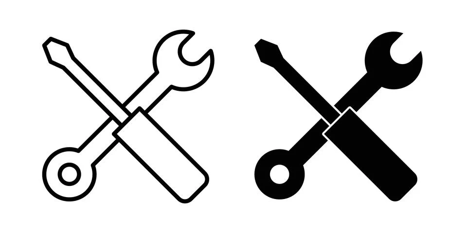 Fix icon symbol. Flat and Stroke Vector illustration Stock Illustration