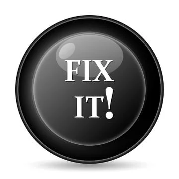 Fix it icon. internet button on white background.. Stock Illustration
