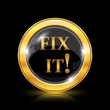 Fix it icon. Internet button on black background. EPS10 vector. Illustrazione stock
