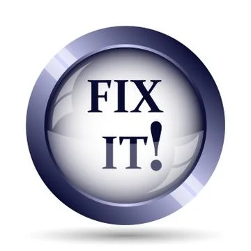 Fix it icon. Internet button on white background.. Stock Illustration