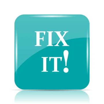 Fix it icon. Internet button on white background.. Stock Illustration