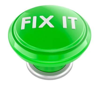 FIX IT, Push Button. 3D rendering Stock Illustration
