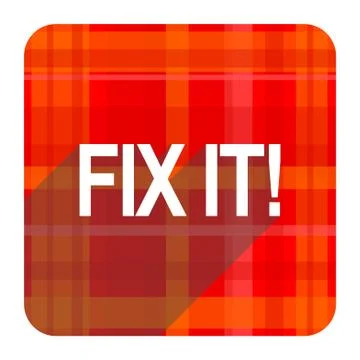 Fix it red flat icon isolated. Stock Illustration