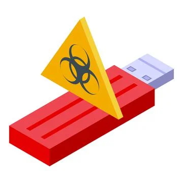 Fix laptop usb icon isometric vector. Device support Illustrazione stock
