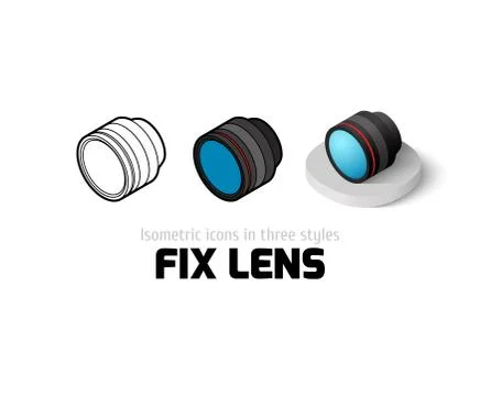 Fix lens icon in different style Illustrazione stock