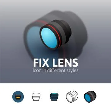 Fix lens icon in different style Stock Illustration