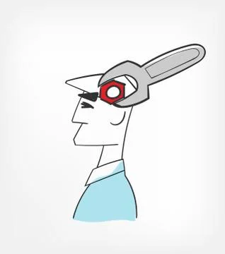 Fix mind concept vector illustration clip art isolated Stock Illustration