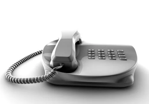 A fix phone isolated on white 3d render Stock Illustration