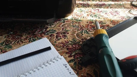 Fix a printer. The wizard repairs the printer. Repair Xerox. MFP repair. 스톡 동영상 115163078