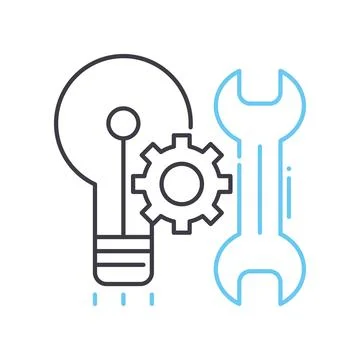 Fix problem line icon, outline symbol, vector illustration, concept sign イラスト素材