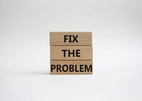 Fix the problem symbol. Wooden blocks with words Fix the problem. Beautiful.. Stock Photos