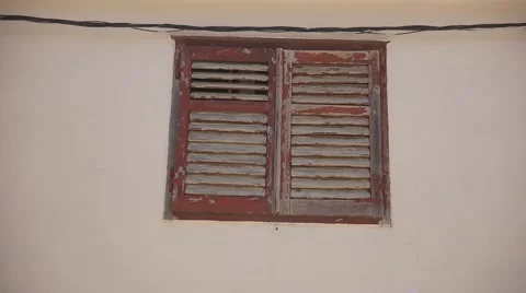Fix shot about a window in Croatia at summer Stock Footage 54110124