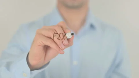 Fix Your Credit, Writing on Transparent Screen Stock Footage